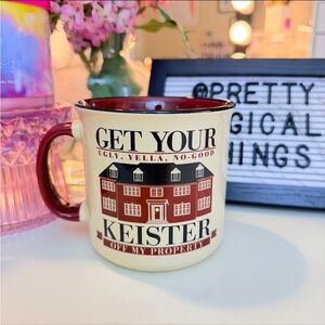 Hard to Find🎄Home Alone Keister Off My Property Mug - Red and Cream